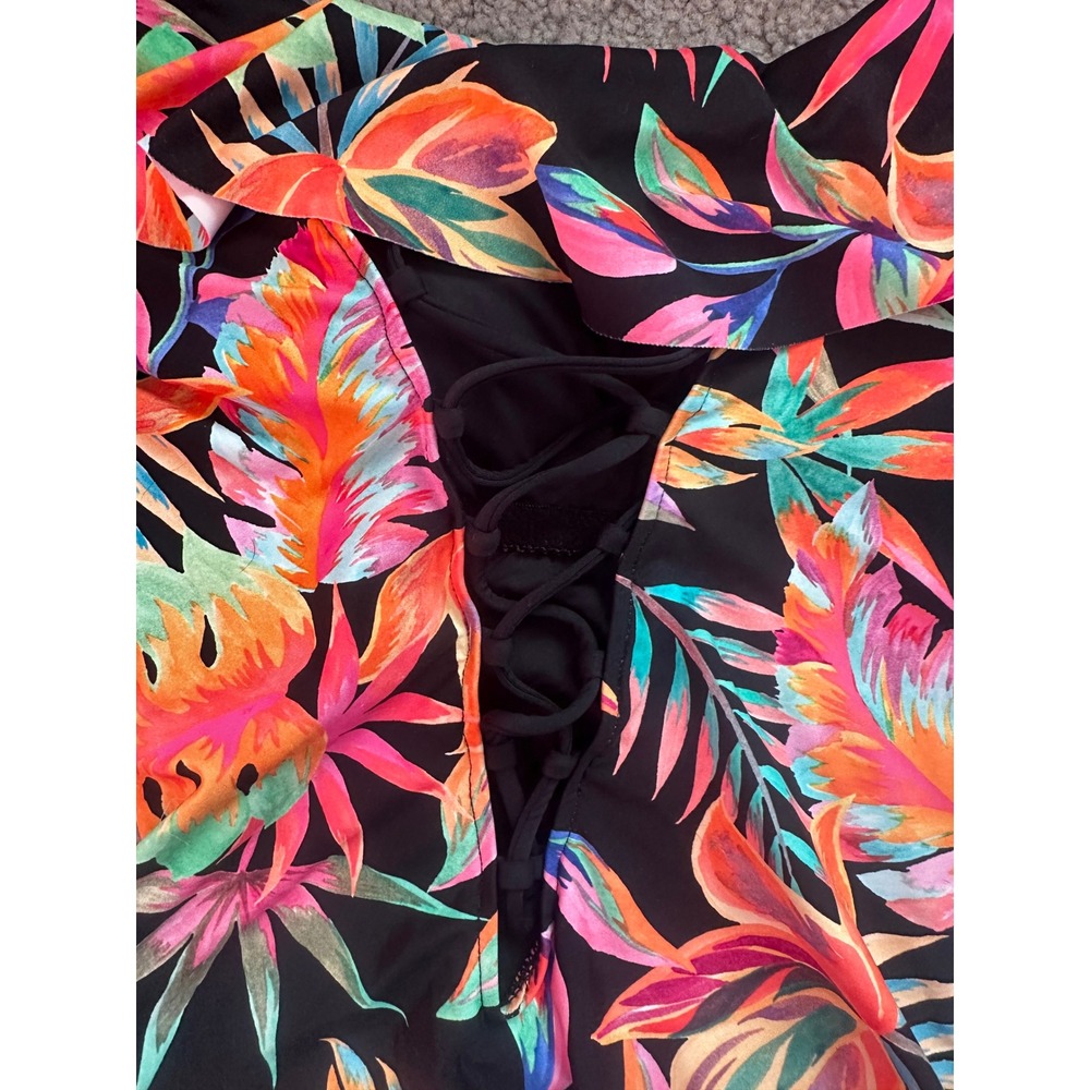 La Blanca Tropical Floral Off The Shoulder One Piece Swimsuit UPF 50+ Size 8 - Picture 5 of 6